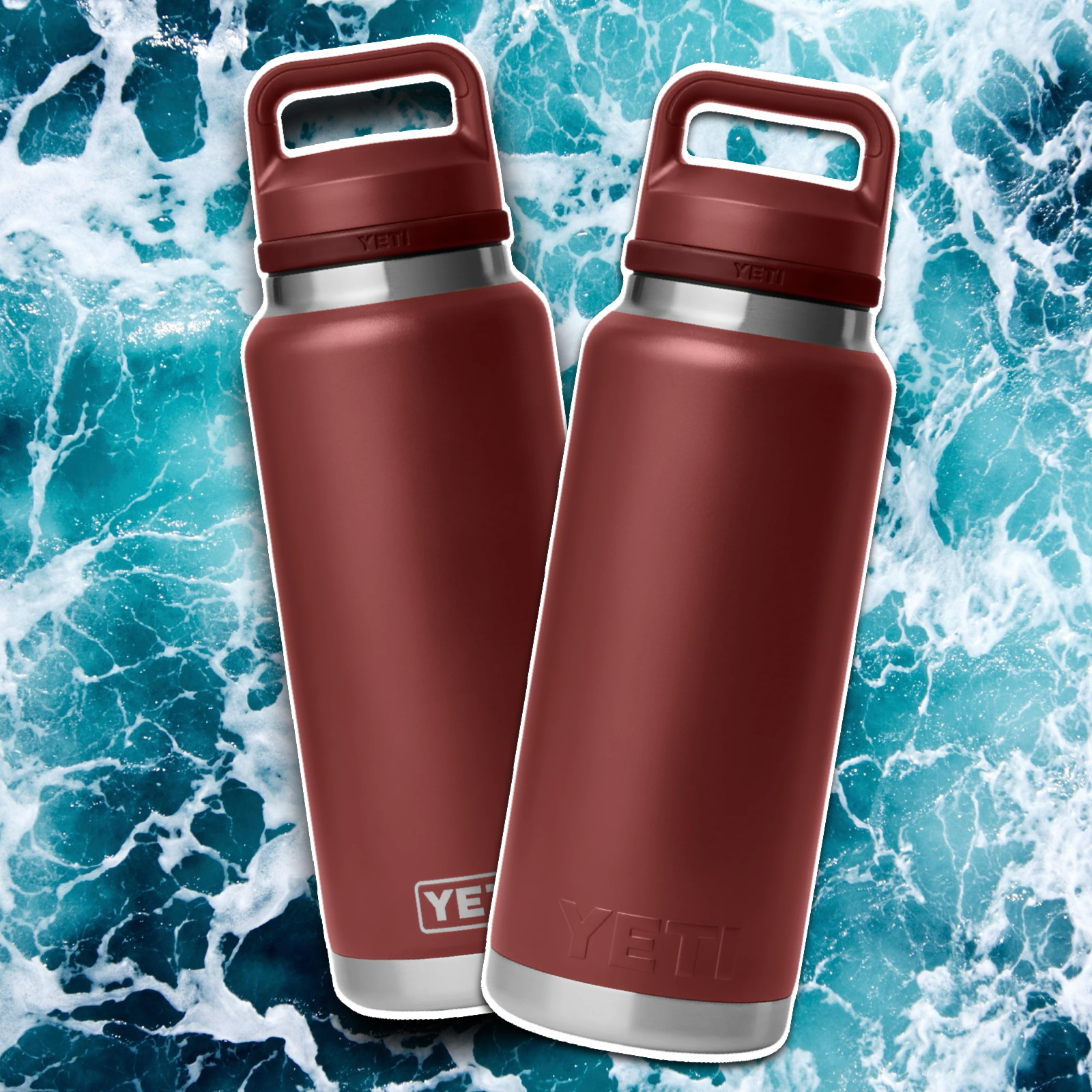 YETI STAG RED RAMBLER BOTTLE 36OZ CHUG 🦌
