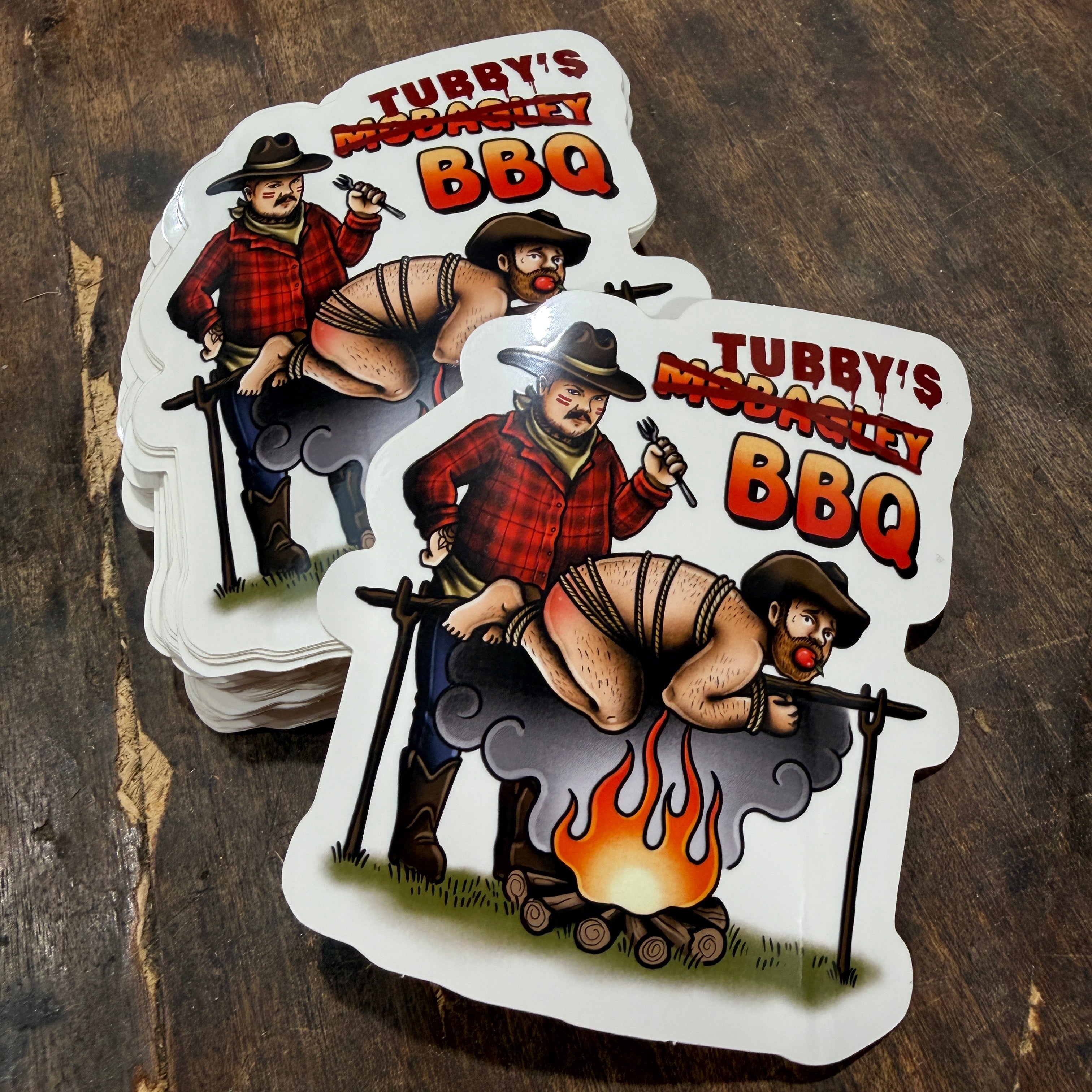 TUBBY'S BBQ - SPIT ROAST STICKERS!