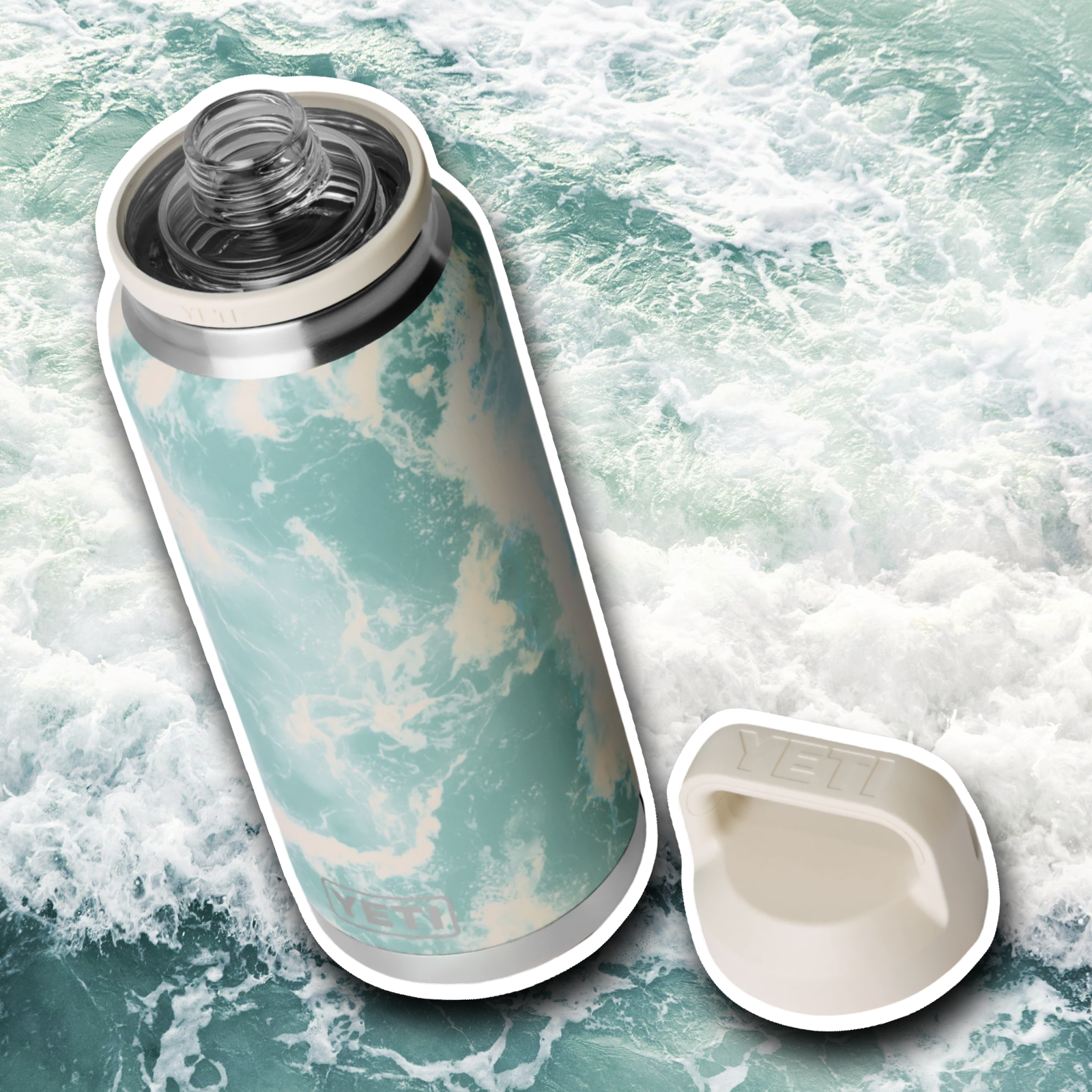 YETI SEAFOAM SPECIAL RAMBLER BOTTLE 36OZ CHUG 🌊