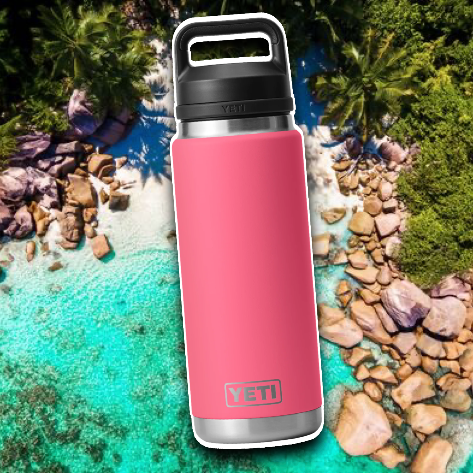 YETI TROPICAL PINK RAMBLER CHUG BOTTLE 26OZ 🌴