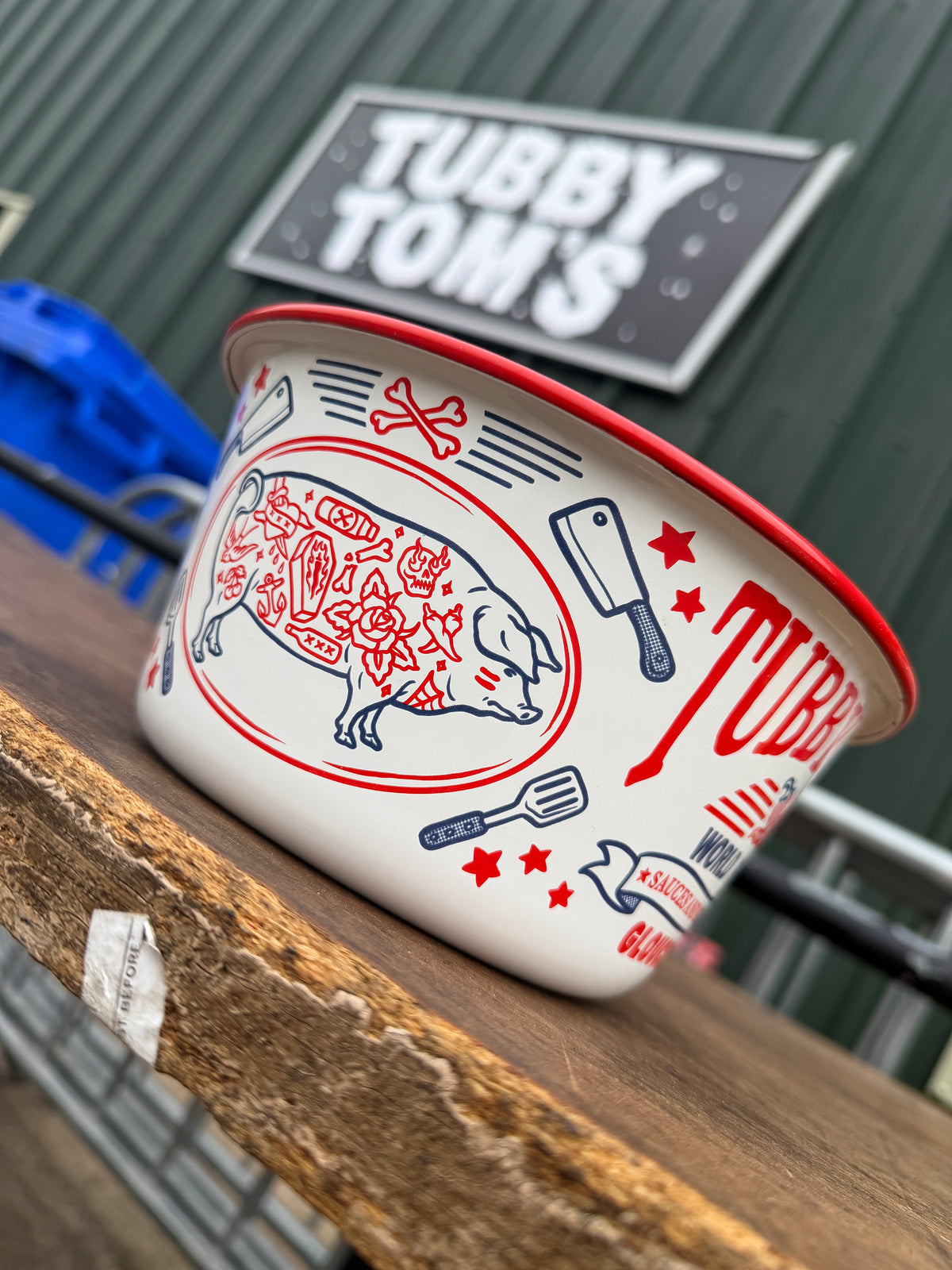 Piggy Wiggy Enamel Utility Bowl