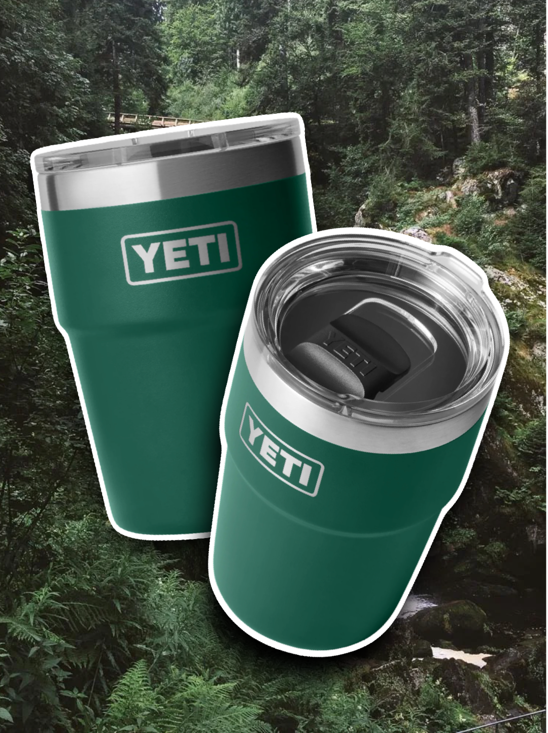 YETI BLACK FOREST GREEN 16OZ STACKABLE CUP 🌲