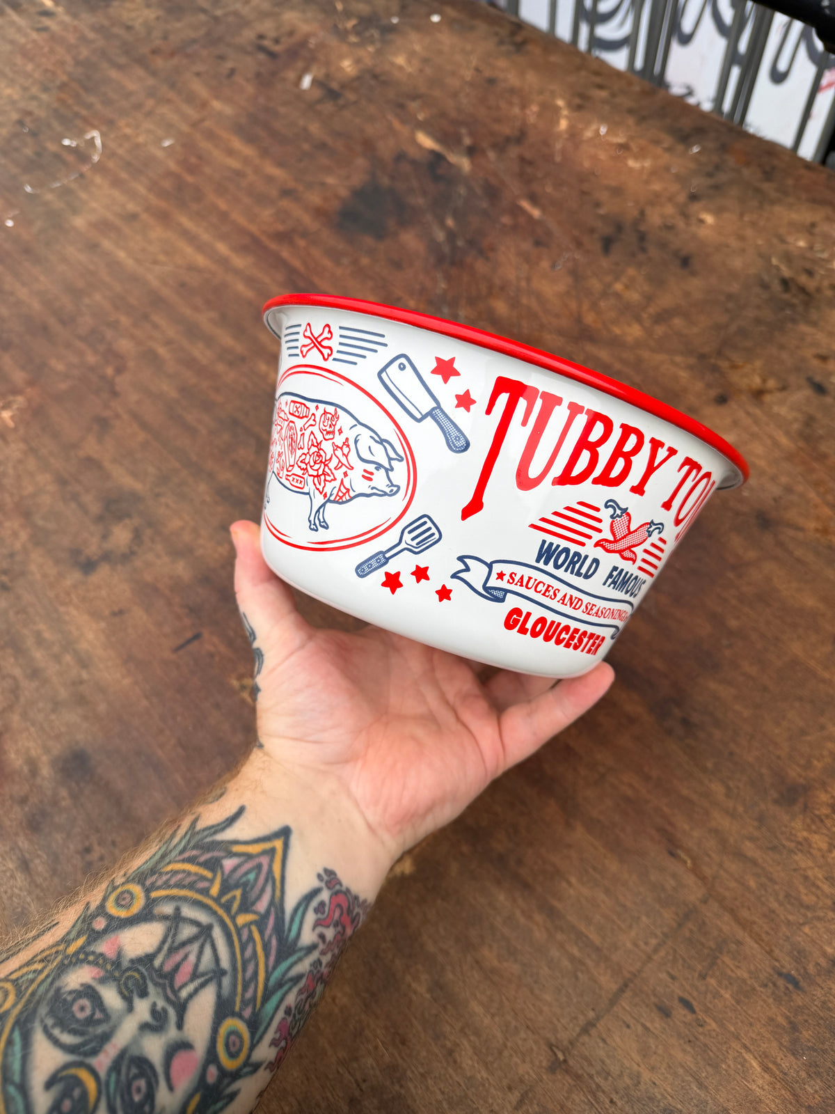 Piggy Wiggy Enamel Utility Bowl