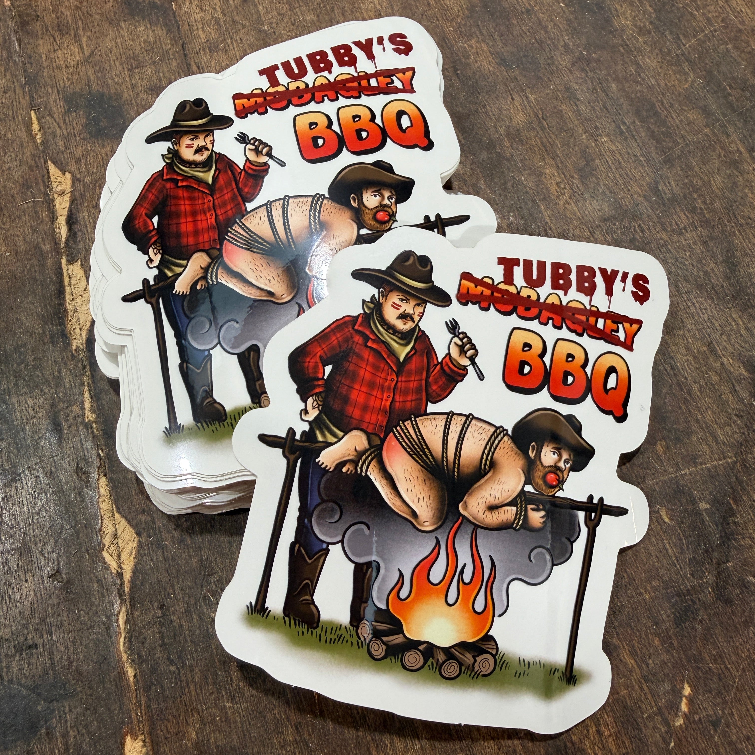 TUBBY'S BBQ - SPIT ROAST STICKERS!