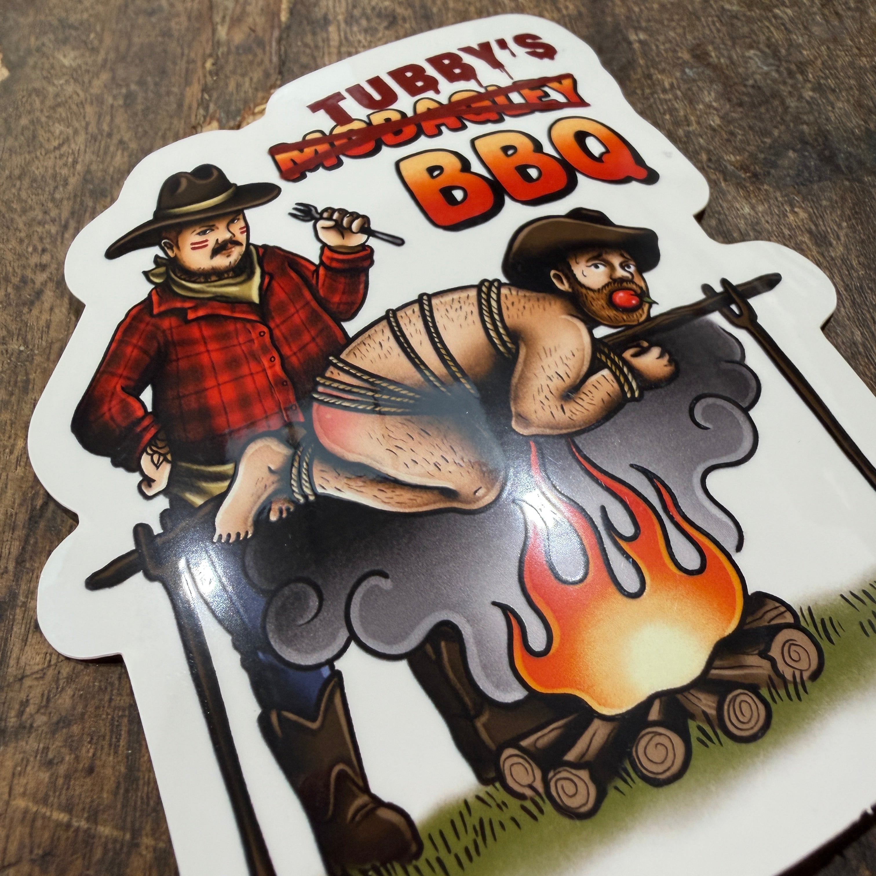 TUBBY'S BBQ - SPIT ROAST STICKERS!