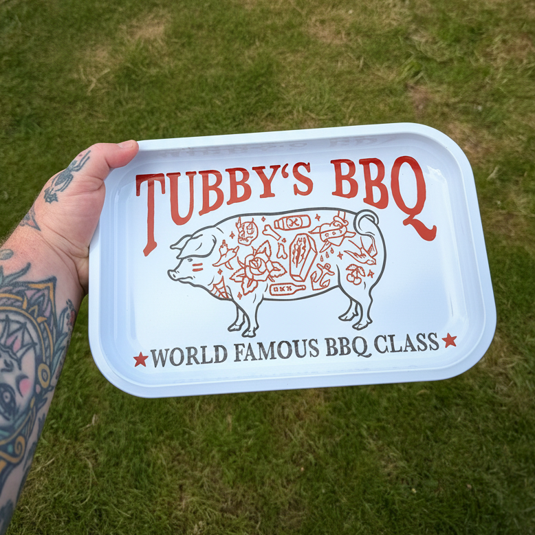 Tubby's Piggy Wiggy Enamel BBQ Trays