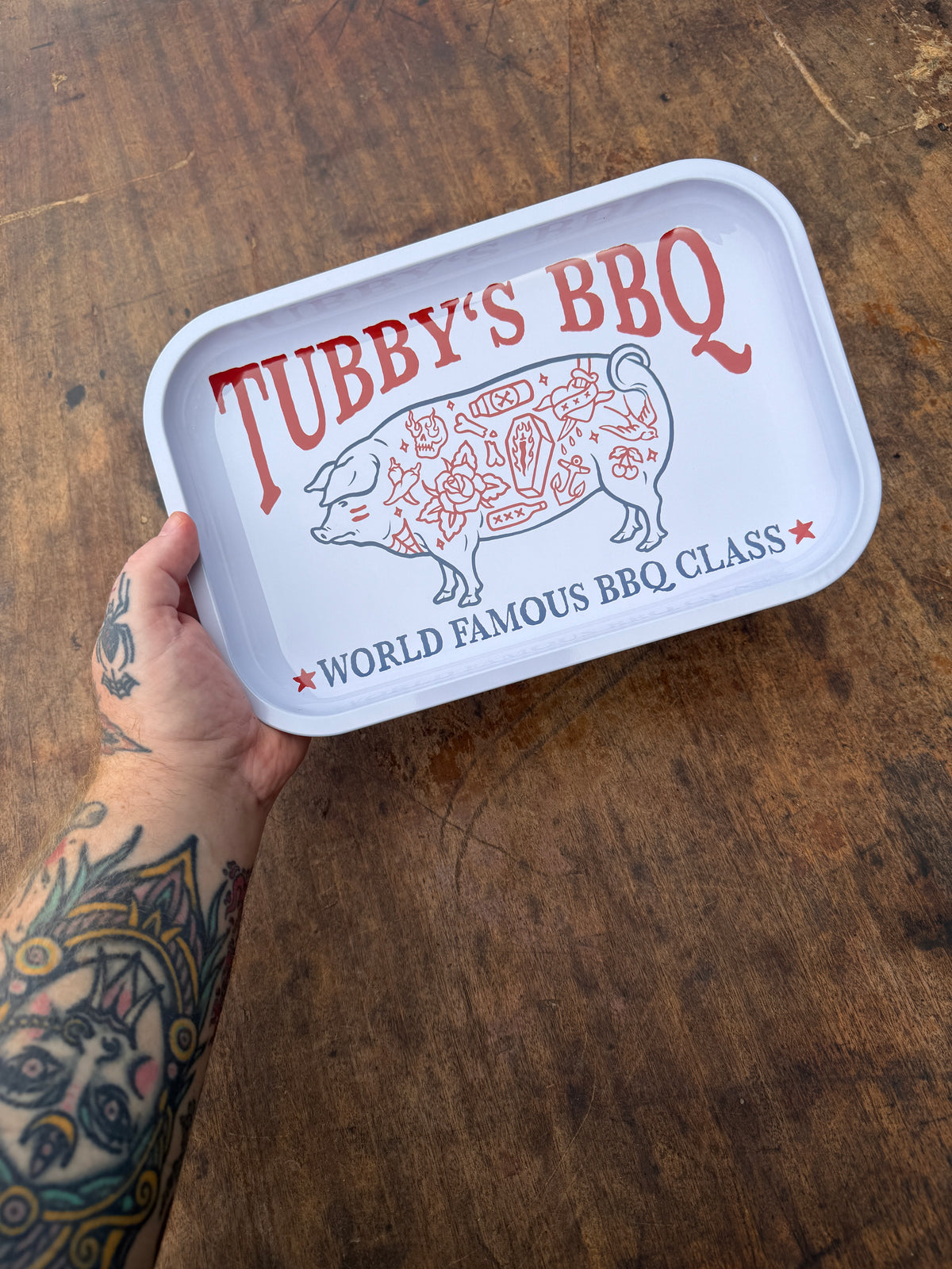 Tubby's Piggy Wiggy Enamel BBQ Trays