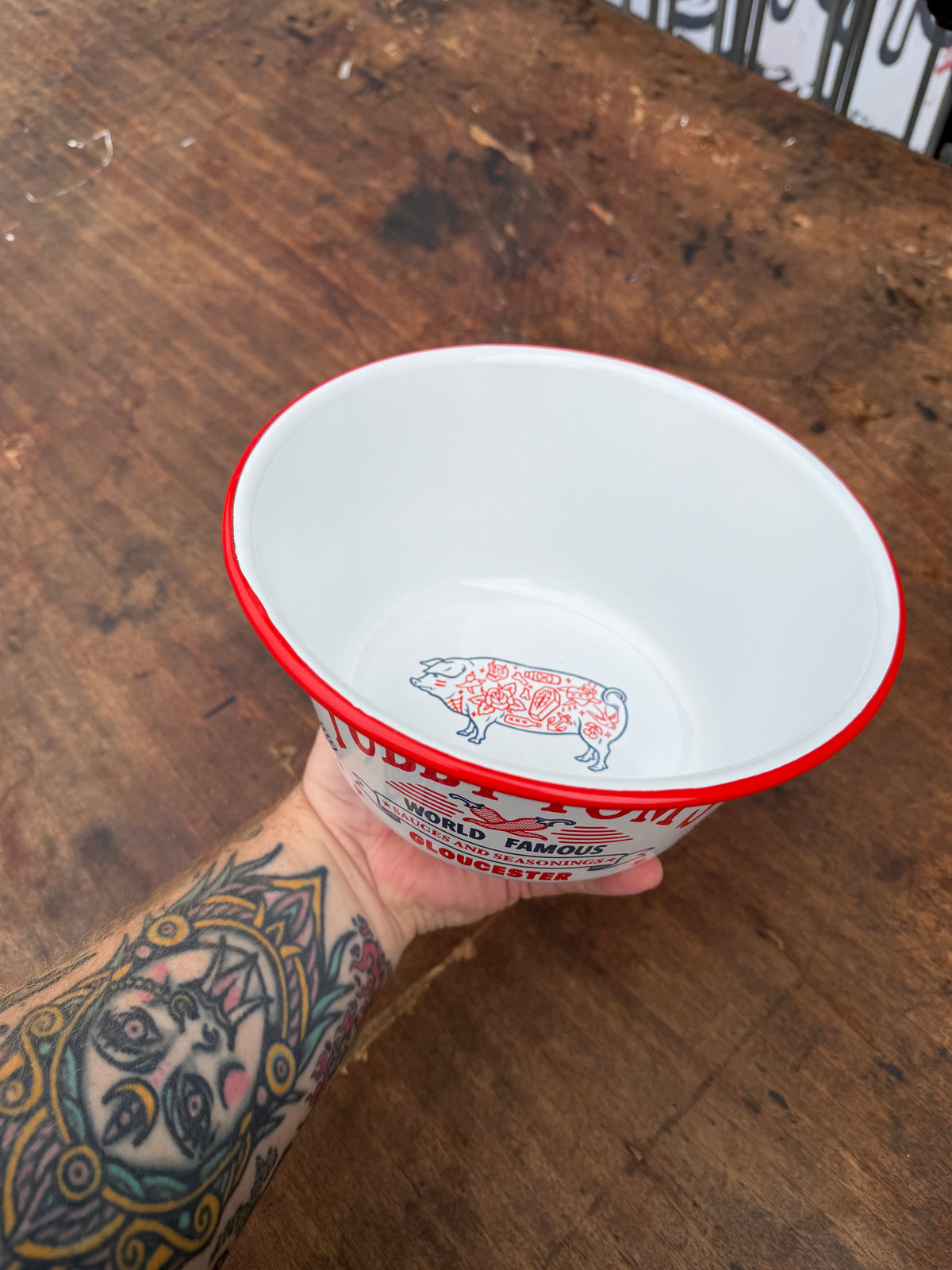Piggy Wiggy Enamel Utility Bowl