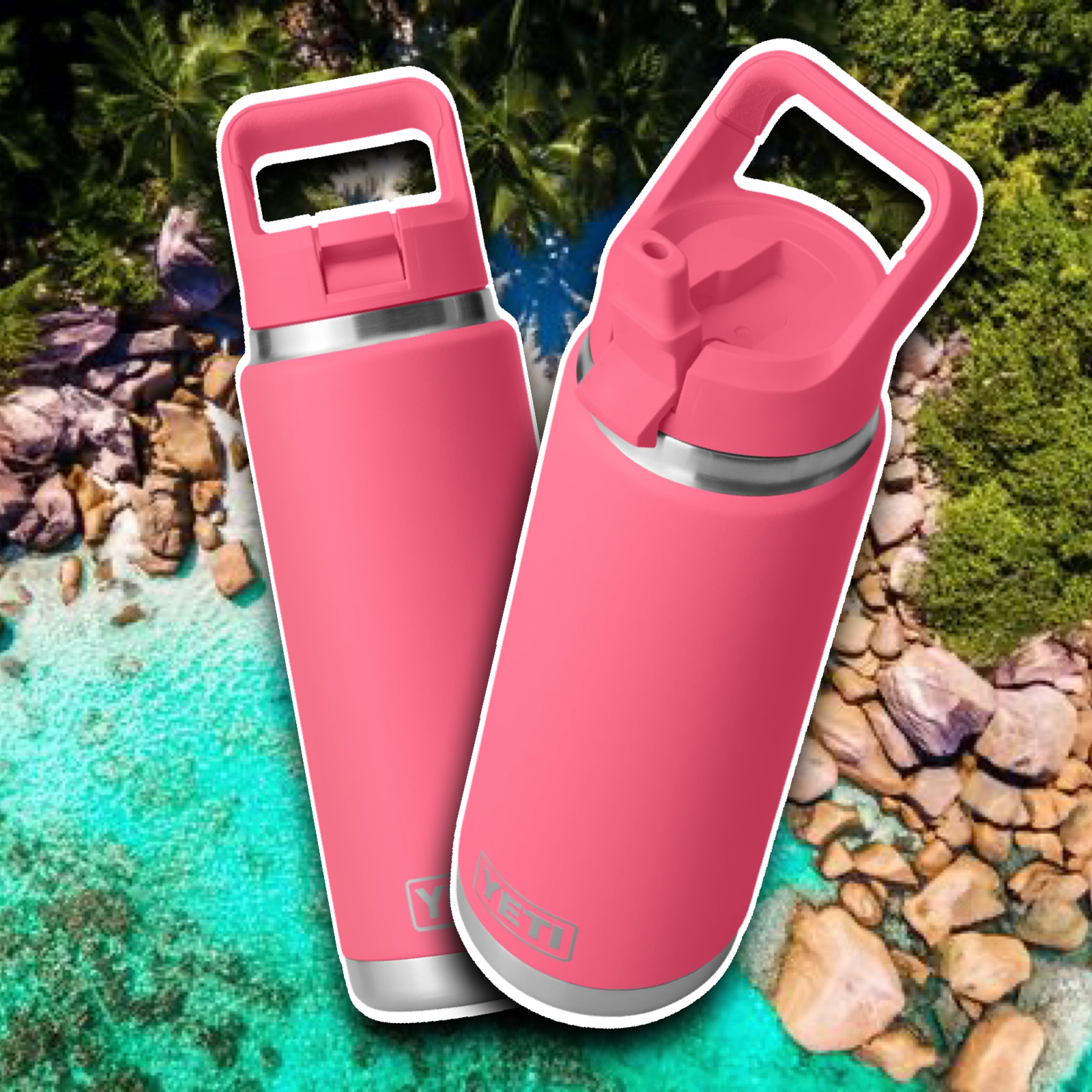 YETI TROPICAL PINK RAMBLER STRAW BOTTLE 26oz 🌴