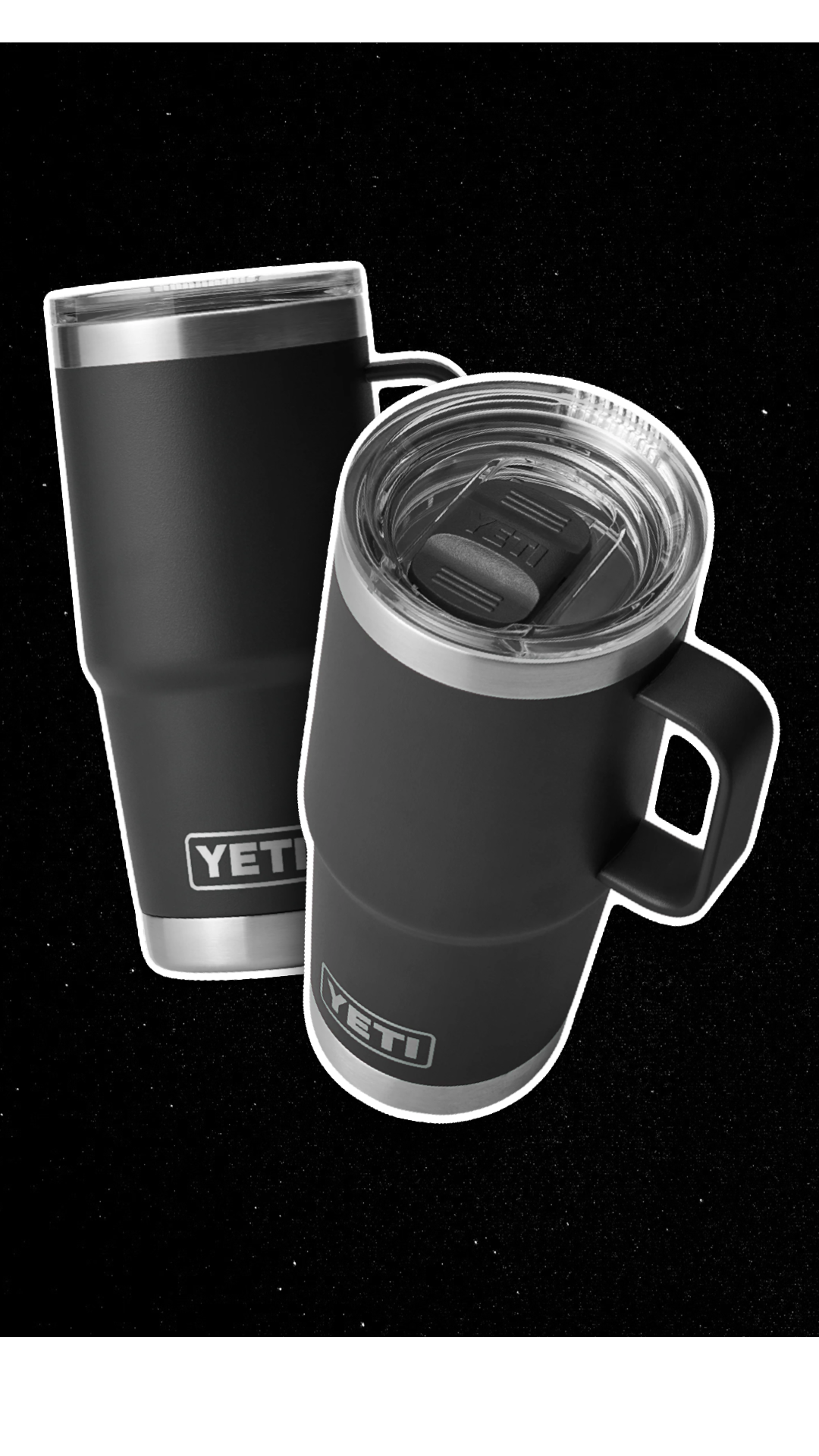 YETI BLACK 20OZ RAMBLER STACKABLE CUP