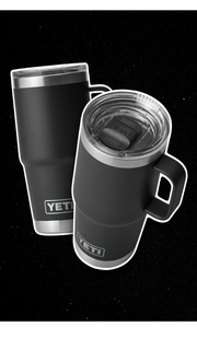 YETI BLACK RAMBLER 20OZ TRAVEL MUG