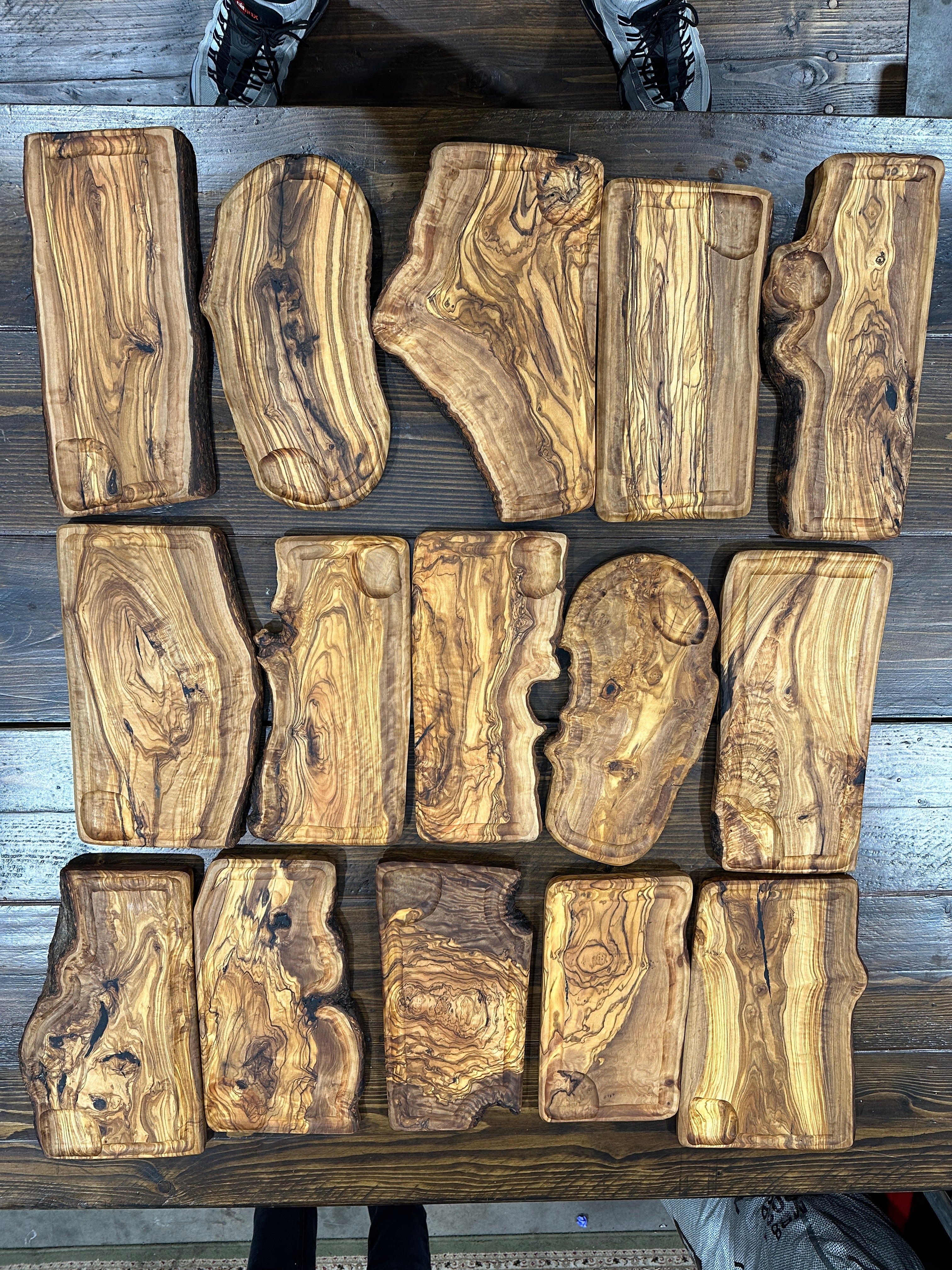 Handmade Tubby's BBQ Olive Wood Steak/Cheese Boards
