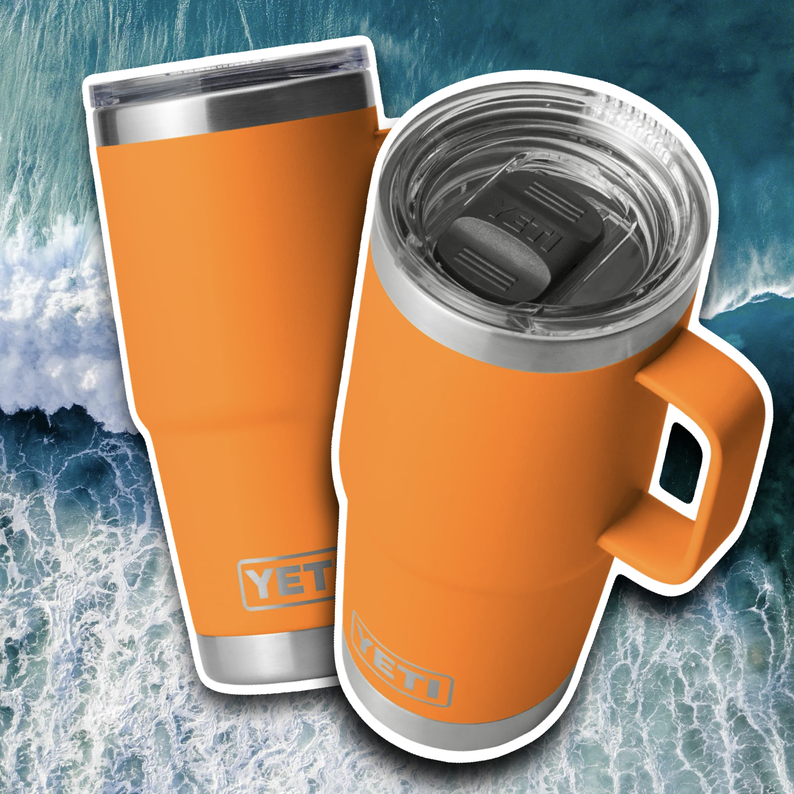 YETI KING CRAB ORANGE RAMBLER 20OZ TRAVEL MUG 🦀