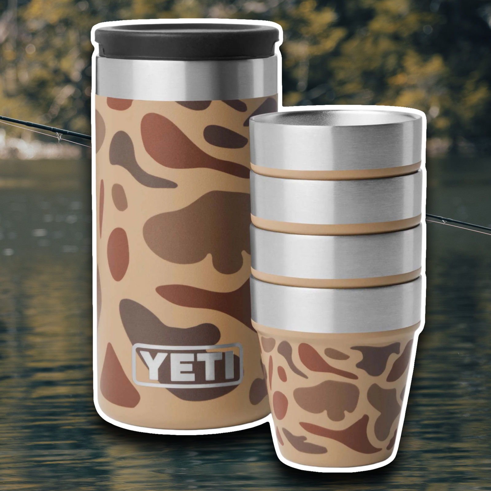 YETI WETLANDS CAMO SHOT GLASSES & CASE 🌲