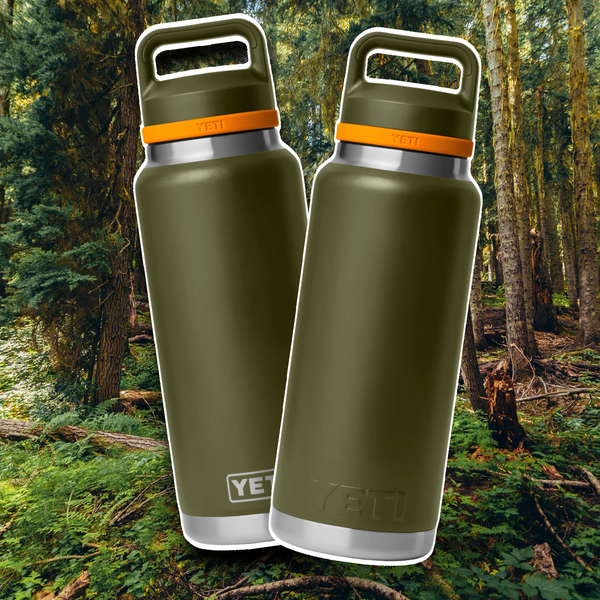 YETI OLIVE/KING CRAB ORANGE RAMBLER BOTTLE 36OZ CHUG 🦀 – Tubby Tom's