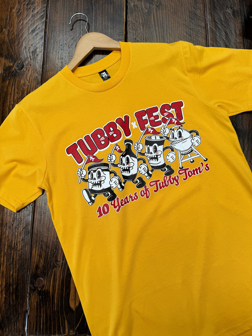 Gold Tubby Fest Tshirt - Festival Merch