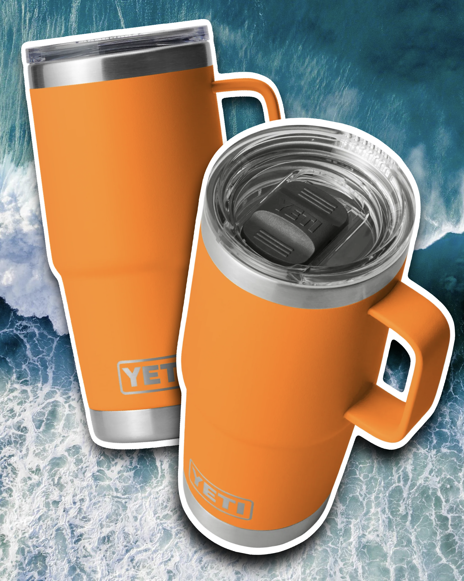 YETI KING CRAB ORANGE RAMBLER 20OZ TRAVEL MUG 🦀