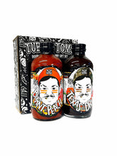 Load image into Gallery viewer, TEXAS DRIP &amp; BURNT PEACH BOURBON BBQ SAUCES DOUBLE TROUBLE STUBBY PACK
